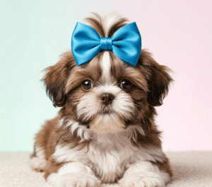shih tzu with a big blue bow (1)