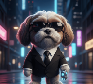 Movie Inspired Shih Tzu costumes -Men in Black (1)