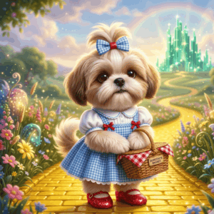 Movie Inspired Shih Tzu costumes -Wizard of the Oz – Dorothy (1)