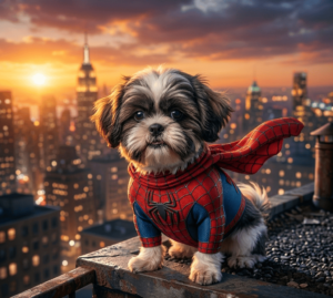 Movie Inspired Shih Tzu costumes - spiderman (1)