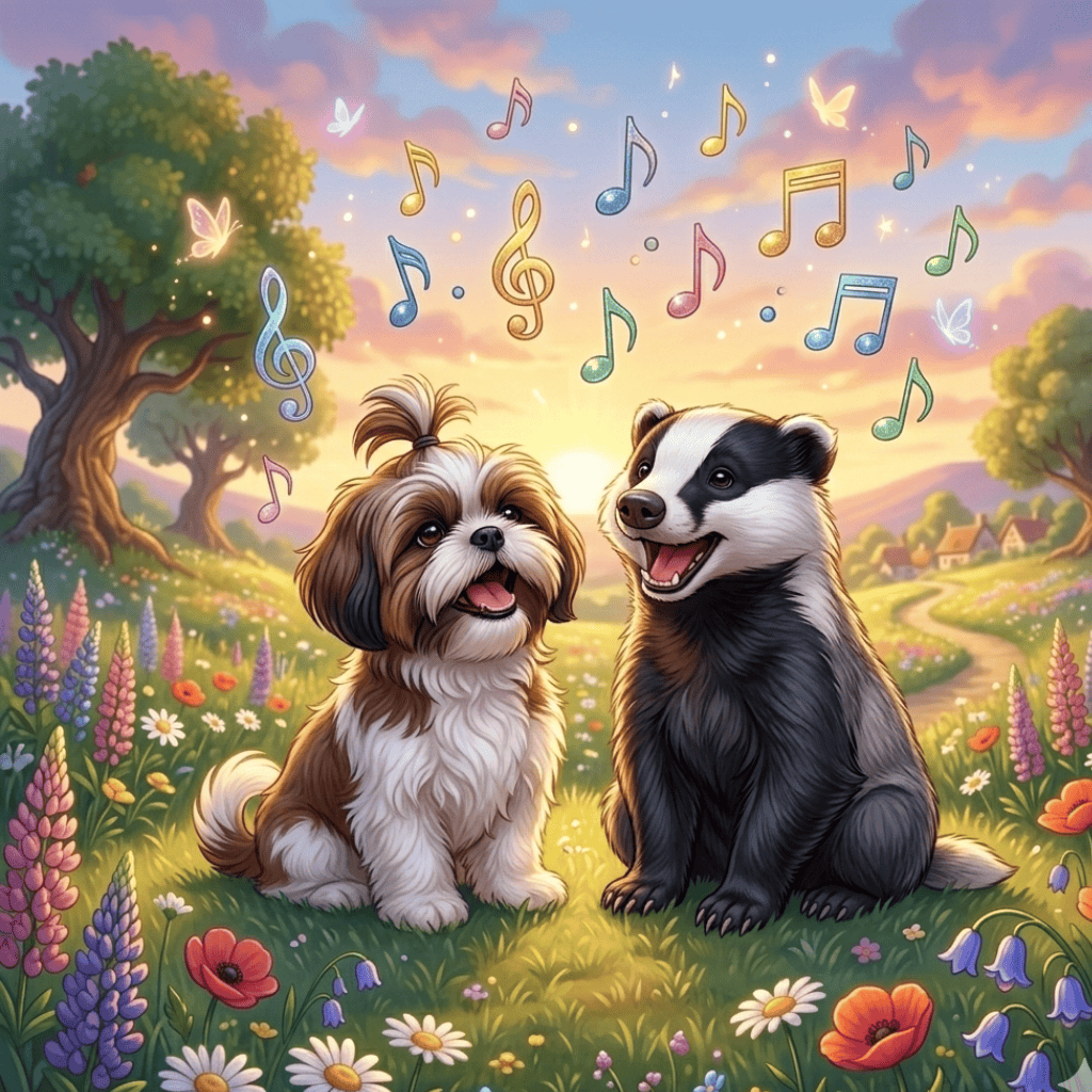Shih Tzu, Badger Having a Sing-a-long! (1)