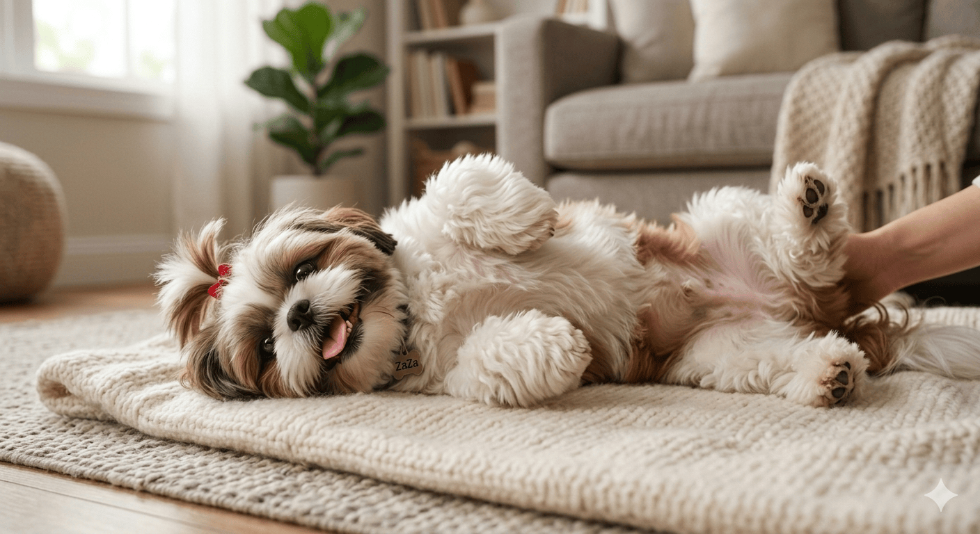 Cute Shih Tzu Loves Getting Belly Rubs! (1)