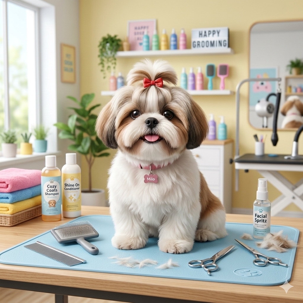 PetGroooming - Cute Shih Tzu with Short Ears