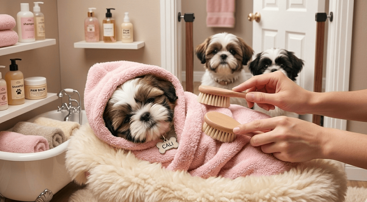 5-week-old Cali Enjoys Being Pampered After Her Bath (1)
